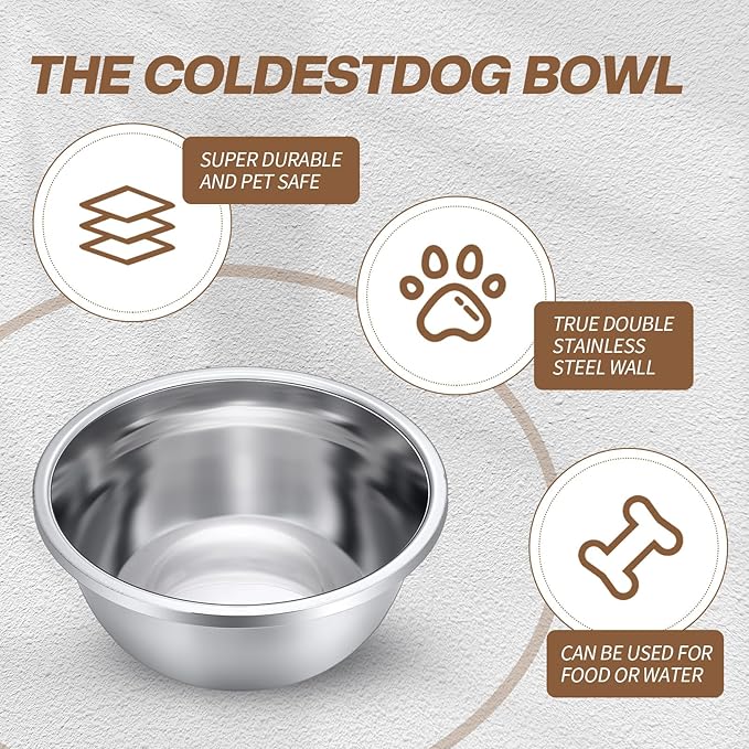 10 Pcs 8 Cup Metal Dog Bowls Stainless Steel Thickened Food Bowls Travel Kennel Food and Water Dish for Medium Large Size Dogs Cats, 64 Oz, Dishwasher Safe