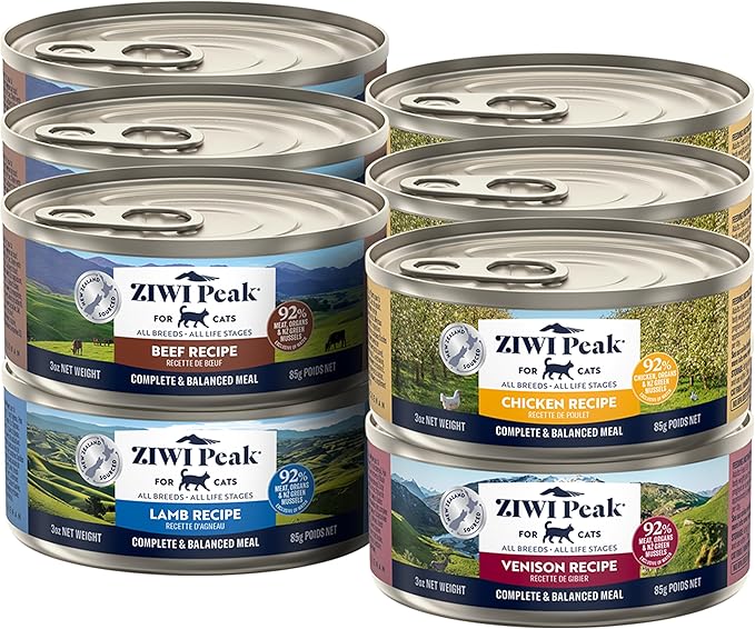 ZIWI Peak Wet Cat Food Variety Pack - Beef, Chicken, Lamb, Venison, 12 Pack (3oz Each)