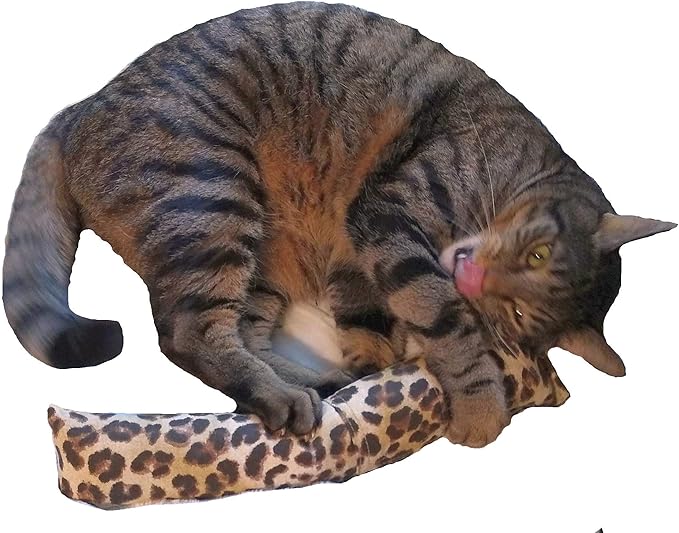 (Refillable 15" Catnip Cat Kicker Toy (Kicker Filled with 1 oz Canadian Catnip) (Leopard Print)