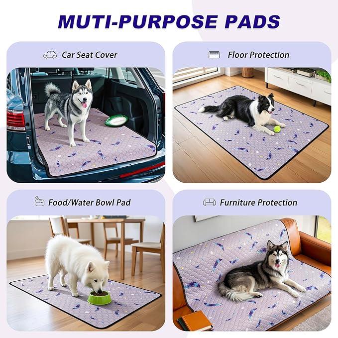 Washable Pee Pads for Dogs, 1 Pack Reusable Puppy Pads, Super Absorbent & Leakproof Dog Pads, Anti-Slip Dog Pee Pads for Puppy Training & Incontinence, Leaf Pattern, 63"x63"