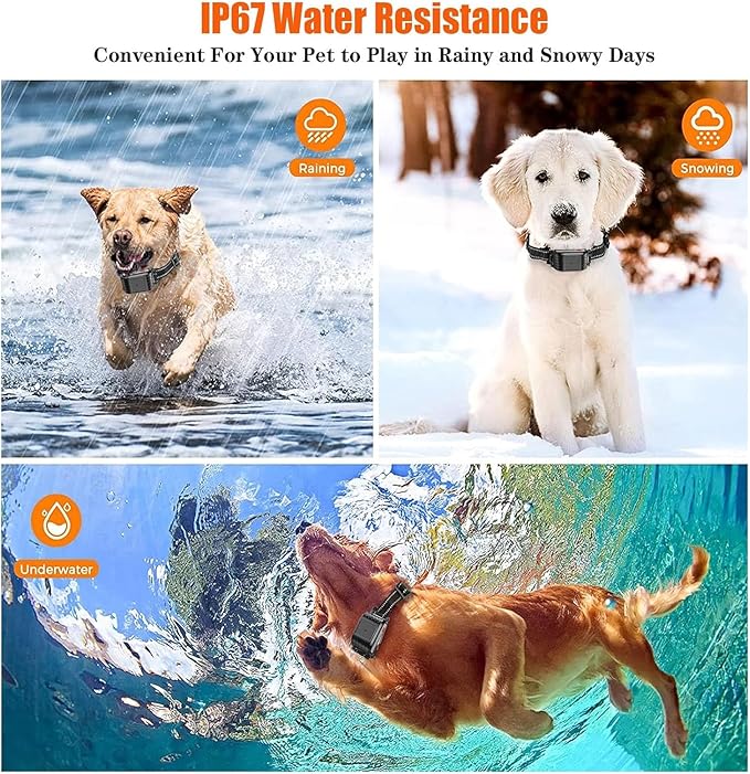 Wireless Dog Fence, Electric Pet Containment System for Stubborn Dogs with Remote, Adjustable Control Range, Waterproof Training Collar Receiver, Vibration & Shock, Suitable for All Dogs,for3dogs