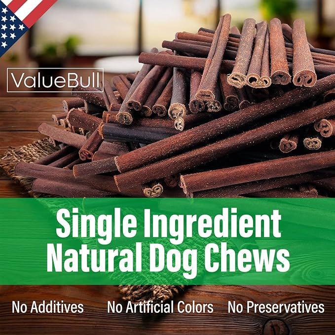 ValueBull USA Collagen Sticks for Dogs, 12 Inch Jumbo Chews, Natural Long-Lasting Dog Treats, 100 Count Bulk Pack - Promotes Joint, Skin & Coat Health with Glucosamine and Chondroitin