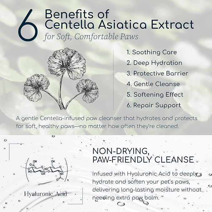 Pet Foaming Foot Paw Cleanser | Designed for All Types of Paw Washers | Dog Cleaning Supplies | Nourishing, Softening, Calming, Itch Reducing for Dog Paws | 300ml / 10.14 fl oz