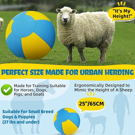 25" Herding Ball for Dogs, Herding Ball for Australian Shepherds, Dog Herding Toy for Medium/Large Breeds Outdoor Play & Training