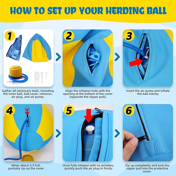 18" Herding Ball for Dogs, Herding Ball for Australian Shepherds, Dog Herding Toy for Medium/Large Breeds Outdoor Play & Training