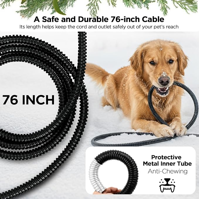 1.25Gal/5.5L Extra Large Pet Heated Water Bowl for Dog Cats Rabbit Chicken Duck Squirrel, Indoor & Outdoor Antifreezing Winter Heated Food & Water Bowl Dish, Thickened Design, BPA-Free, Plug and Play