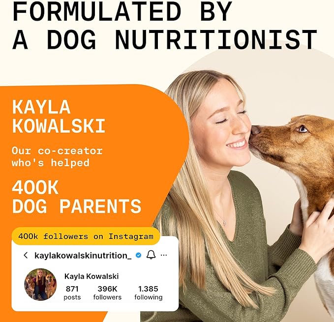 5-in-1 Dog Probiotic Powder – 100% Natural Gut Health Support with Prebiotics, Postbiotics & Enzymes – Crafted by Dog Nutritionist Kayla Kowalski, Made in USA – 30 Scoops