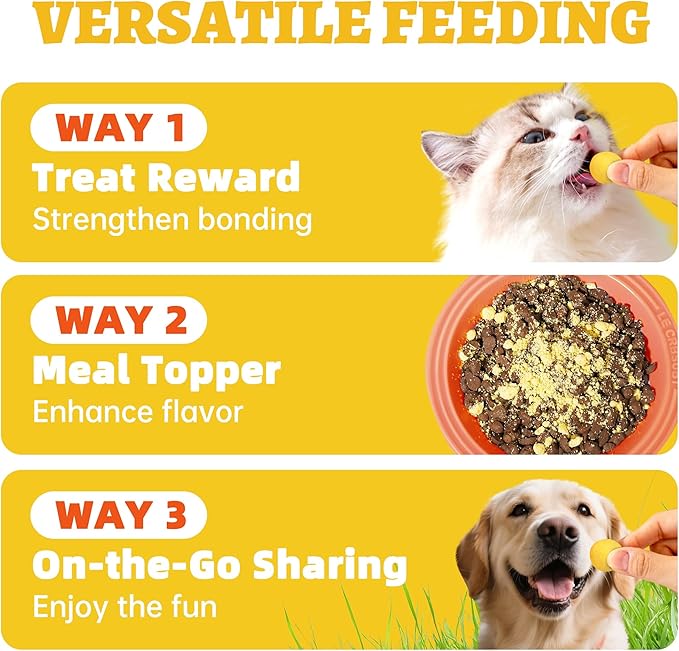 Wellix 9oz Freeze Dried Quail Eggs for Cats&Dog Treats - High-Protein Freeze Dried Quail Egg Yolk Cat Treats for Skin&Coat Health - Delicious Training Snacks for Puppy,Kitten Treat