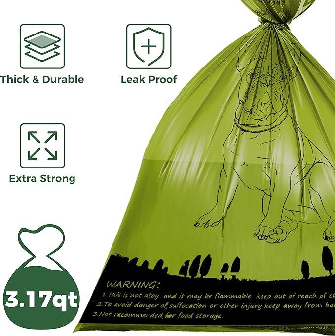 ATIFBOP Biodegradable Dog Poop Bags Rolls 360 Count Scented, Leak Proof and Extra Thick Waste Bag Refill (Scented)