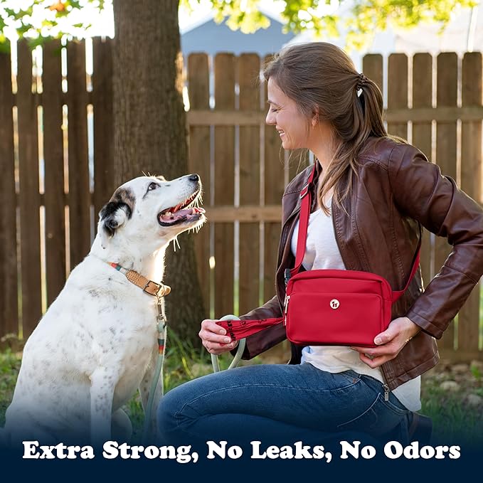 Puppington Certified Home Compostable Poop Bags - ASTM D6400 Compliant - 270 Extra Thick Bags - Plant Based - Pairs with Puppington 3-in-1 Bag & Fits all Standard Poop Bag Dispensers (Ruby Red)