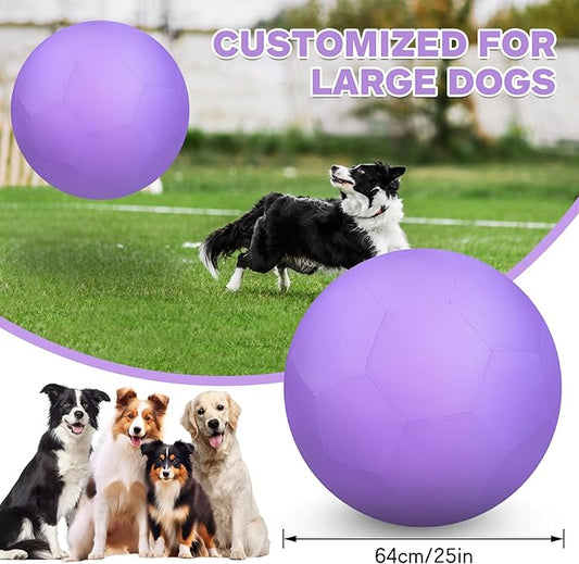 25" Herding Ball Set for Dogs and Horses, Durable Waterproof Dog Toy, Dual-Layer Large Interactive Pet Play Ball for Australian Shepherds, Cattle Dogs, Collies, and All Herding Breeds (Purple)