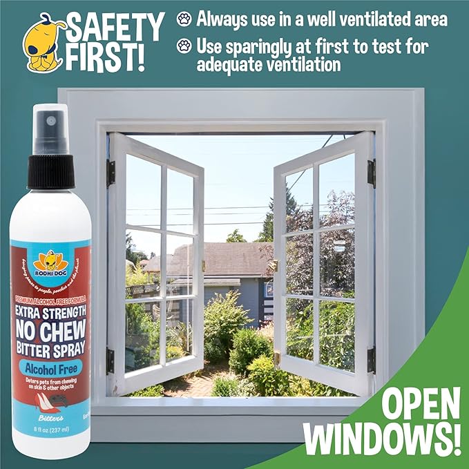 Bodhi Dog Bitter 2-in-1 No Chew & Hot Spot Spray - Natural Anti-Chew Remedy Better Than Bitter Apple - Soothes Hot Spots, Deters Chewing - Safe for Skin, Wounds & Furniture (Alcohol Free, 8 Fl Oz)