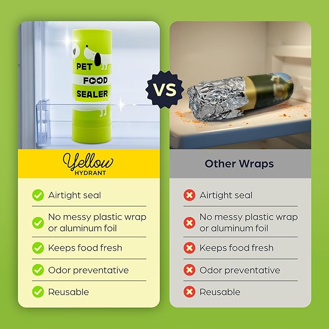 The Original Dog Food Loaf Storage Container - Patent Pending Reusable Airtight Can Cover Pet Food Sealer - Keeps Dog Food Can Fresh in the Fridge, Eliminates Odor