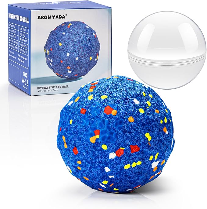 2025 Smart Interactive Dog Toys for Aggressive Chewers, Self Moving Interactive Dog Ball, Automatic Vibrating Toy, E-TPU Material Chew Proof Design for Boredom & Training for Medium and Large Dogs