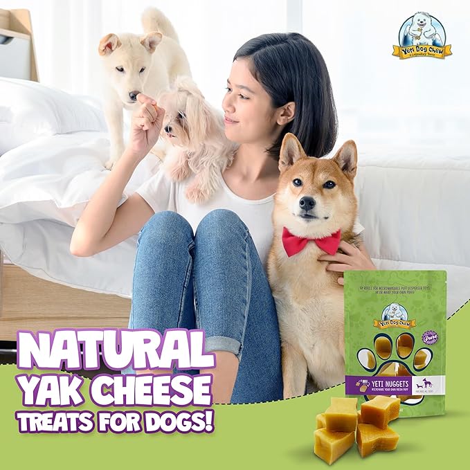 Yeti Refill Nuggets for Puff and Play Dog Toys - Natural Himalayan Yak Cheese Treats, Healthy Dog Chews, Suitable for All Dogs, Ideal for Interactive Chew Toys and Dispensers - 6 Pieces, Cheese