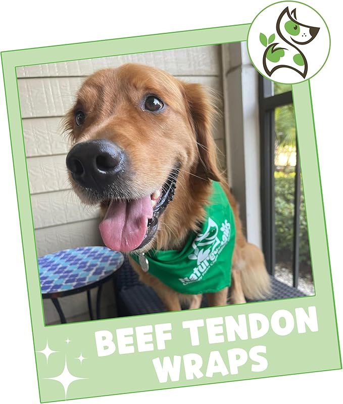 Nature Gnaws Beef Tendon Wraps for Dogs (5 Count) - Long Lasting for Aggressive Chewers - Natural Beef Dog Chew Bones - Rawhide Free