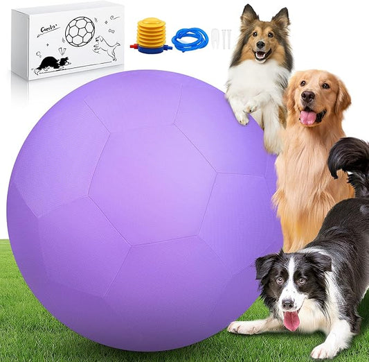 25" Herding Ball Set for Dogs and Horses, Durable Waterproof Dog Toy, Dual-Layer Large Interactive Pet Play Ball for Australian Shepherds, Cattle Dogs, Collies, and All Herding Breeds (Purple)