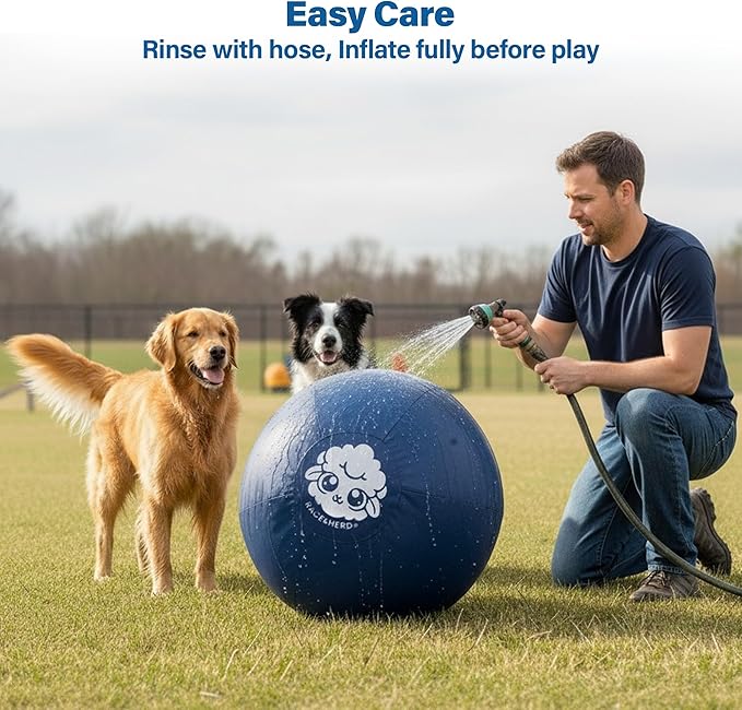 Race&Herd 30" Original XXL Herding Ball for Dogs - Giant Herding Dog Ball Australian Shepherds, Herding Toys, Dog Training Toy for Large Breeds, Dog Toy for Outdoor Play (Large Dogs/Horses, Yellow)