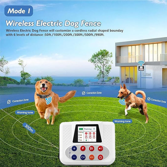Wireless Dog Fence, Pet Boundary Containment System for Dogs and Pets with Waterproof Training Collar Receiver, Covers up to 856-Acre, Electric Dog Fence, 3 Training Modes for All Dogs,for3dogs