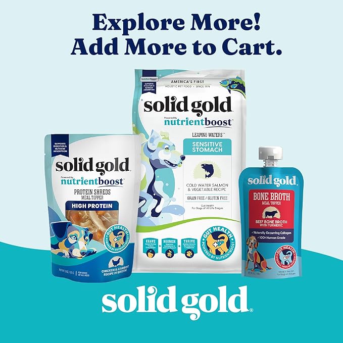 Solid Gold Air Dried Dog Food Toppers for Dry Food - Healthy Dog Treats w/Real Chicken & Superfoods - Serve as a Complete Meal, Topper or Treats - Supports Muscle Growth, Immunity & Digestion - 1lb