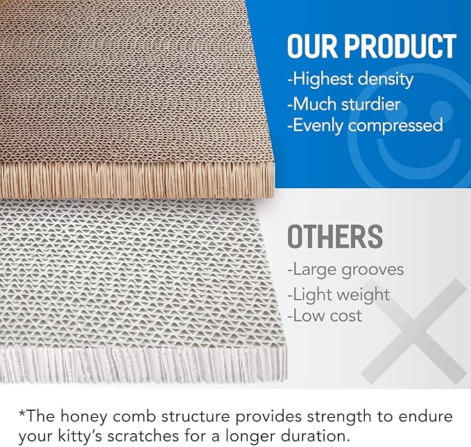 Simple Deluxe Cat Scratching Post, Infinity Shape Cat Scratcher Cardboard, Indoor Cat Toys, Curved Scratching Pad House Bed Furniture Protector, Red Milk Box