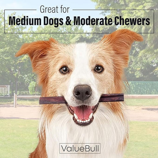 ValueBull Collagen Sticks for Dogs, 6 Inch Medium Chews, Natural Long-Lasting Dog Treats, 400 Count Wholesale Pack - Supports Joints, Skin & Coat with Chondroitin & Glucosamine