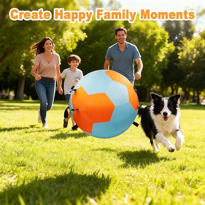 Herding Balls for Dogs, 25 inch Herding Ball for Australian Shepherd, Interactive Herding Ball for Exercise & Mental Stimulation, Outdoor Training Dog Toys with Strap, Blue&Orange