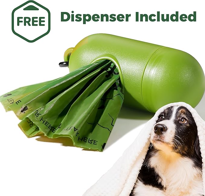 ATIFBOP Biodegradable Dog Poop Bags 150 Count 10 Rolls with Dispenser, Thicken and Leak Proof Poop Bag Holders for Leashes(Scented)