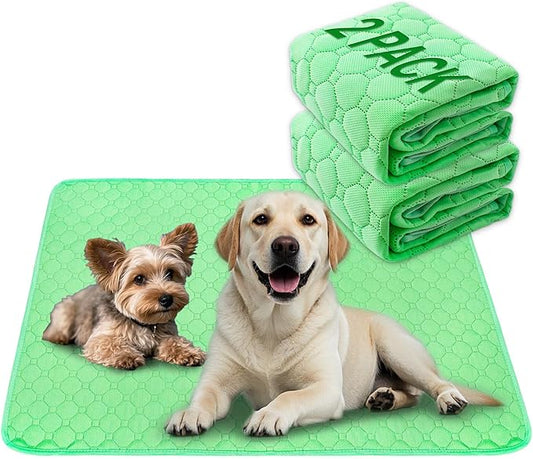 Enmaipet 2 Pack 40"x28" Green Extra Heavy Absorbency Washable Underpads, Waterproof Quick-Drying Reusable Incontinence Bed Pads Dog Pee Pads & Non-Slip Pet Training Pads for Dogs, Cats, Seniors, Bunny