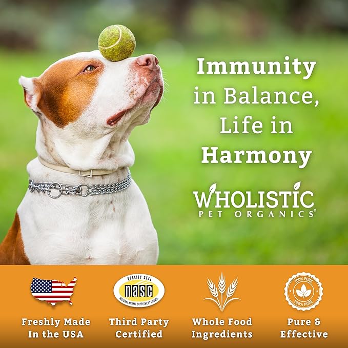 Wholistic Pet Organics Colostrum for Dogs & Cats - Bovine Colostrum Powder - Cat & Dog Allergy Relief, Immune Support & Itching Skin Relief - Cat and Dog Vitamins for Itchy Skin - 2 oz - 140 Scoops