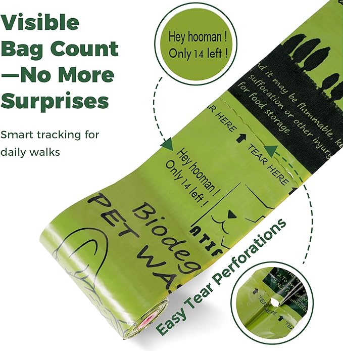 ATIFBOP Biodegradable Dog Poop Bags Rolls 360 Count Scented, Leak Proof and Extra Thick Waste Bag Refill (Scented)