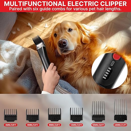 Shop-Vac 4-in-1 Pet Grooming & Vacuum, Dog Grooming Vacuum for Shedding, Professional Clippers, Brushes & Crevice Tool, 10,000Pa Suction, 3.3L Dust Cup, for Pet Shedding, Trimming, and Cleaning