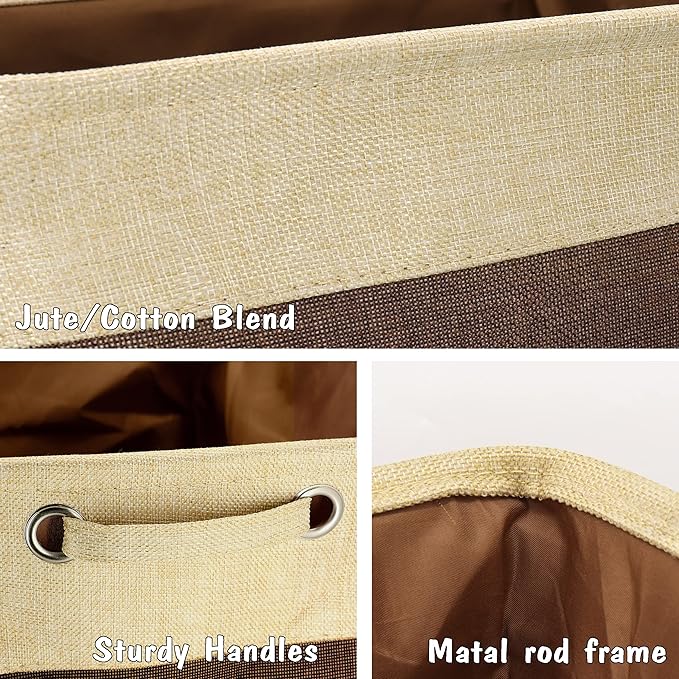 PET ARTIST Large Dog Toy Basket Bin - Rectangular Storage Box Chest Organizer for Dog Toys,Coats,Clothing,Apparel & Accessories & Blanket,Brown,15"x13"x12"