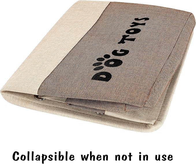 PET ARTIST Large Dog Toy Basket Bin - Rectangular Storage Box Chest Organizer for Dog Toys,Coats,Clothing,Apparel & Accessories & Blanket,Brown,15"x13"x12"